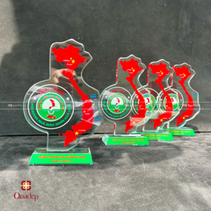 Biểu trưng Pha lê-Thủy Tinh (In/Khắc) nội dung Quadep