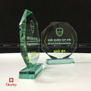 Biểu trưng pha lê thủy tinh (hình bát giác) in theo yêu cầu