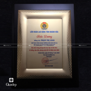 bảng biểu dương khen thưởng bằng gỗ kim loại