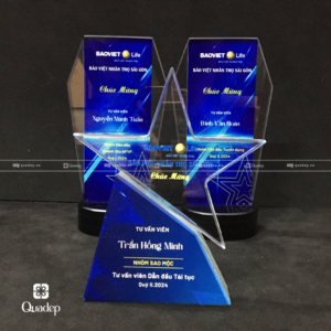 Cúp Vinh Danh Nhân Viên - Kỷ Niệm Chương Pha Lê