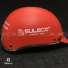 mũ bảo hiểm màu đỏ in logo công ty