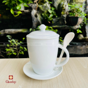 Alternative view of Bộ Ly Sứ Trắng Có Muỗng