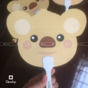 Quạt Giấy Cầm Tay Hình Gấu