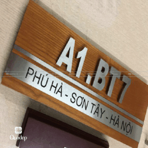 Biển Sổ Nhà Bằng Gỗ Phối Inox Sang Trọng