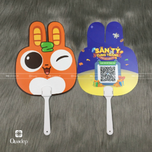 quạt cầm tay in logo|quạt giấy cán nhựa