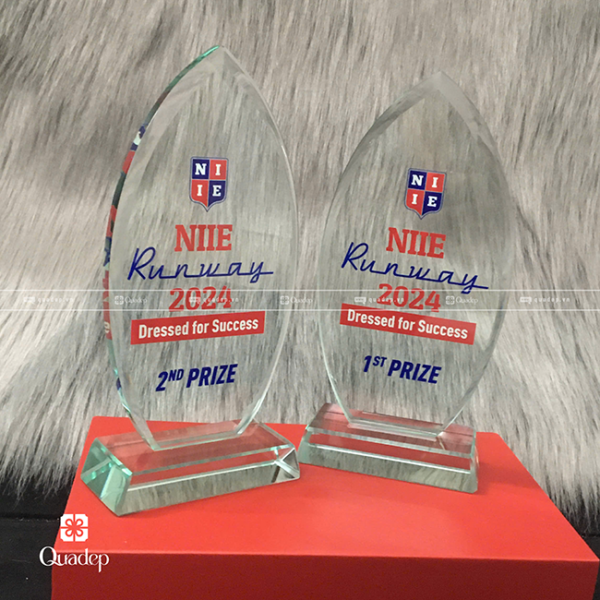 Cúp Lưu Niệm Thủy Tinh In Logo NIIE - Ảnh 3
