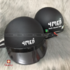 mũ bảo hiểm màu đen nhám in logo (1)