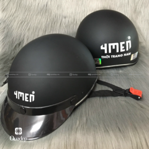 mũ bảo hiểm màu đen nhám in logo (2)