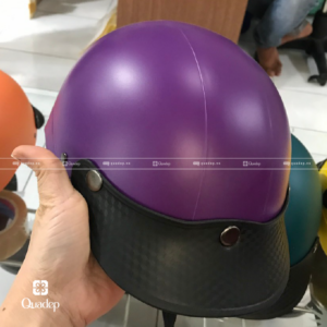 mũ bảo hiểm màu tím in logo theo yêu cầu sll