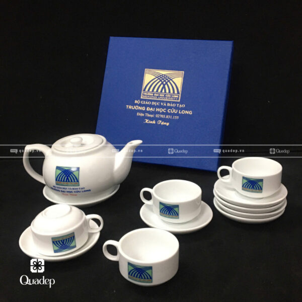 Bộ Ấm Trà In Logo Trường ĐH Cửu Long - Ảnh 2