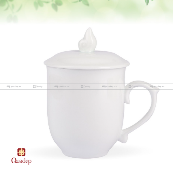 Ly Sứ Trắng Có Nắp 5 - Ảnh 2