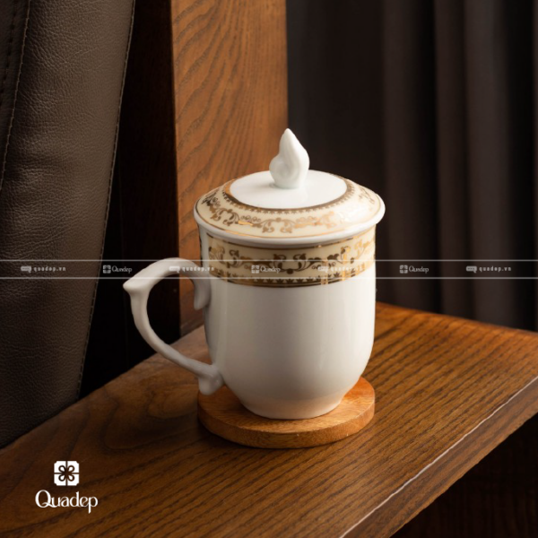 Ly Sứ Bát Tràng Có Nắp Hoa Văn - Ảnh 2