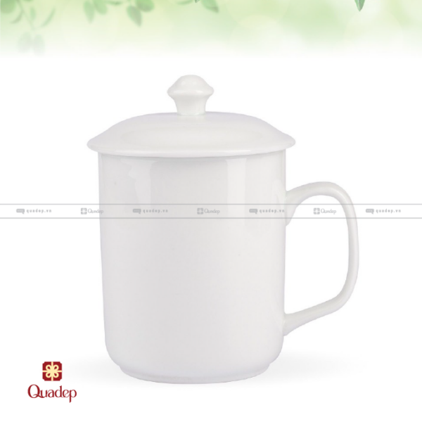 Ly Sứ Trắng Có Nắp 5