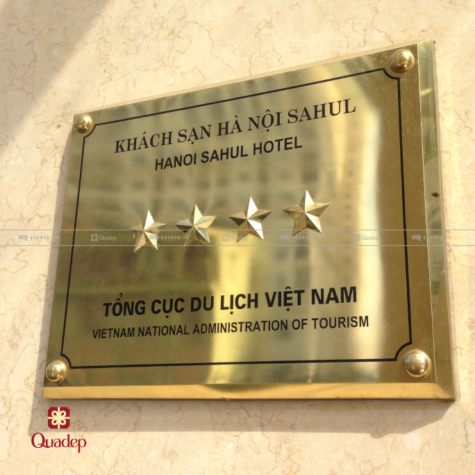Địa Chỉ Làm Bảng Số Khách Sạn Bằng Inox Vàng Sang Trọng