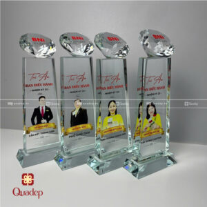 Cúp Pha Lê Nguyên Khối In Theo Yêu Cầu