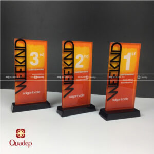 Alternative view of Kỷ Niệm Chương Pha Lê Phối Chữ Mica Cắt Theo Thiết Kế