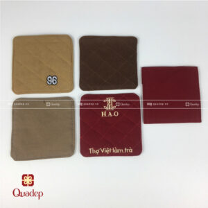 Lót Ly Vải Canvas Thêu Logo Theo Yêu Cầu