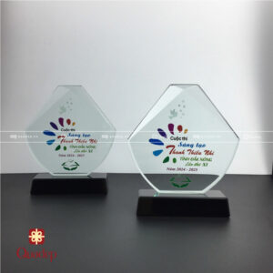 Kỷ Niệm Chương Hình Thoi Bo Tròn 2 Cạnh